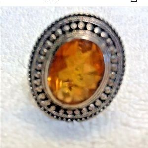 Nicky Butler Orange Citrine Ring, Size 7.